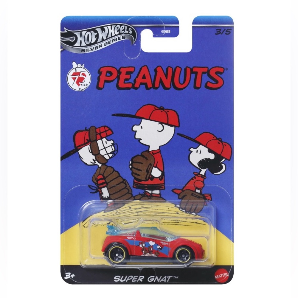 Peanuts Hot Wheels Silver Series 3/5 Toy Car - Super Gnat - Collectible NWT
